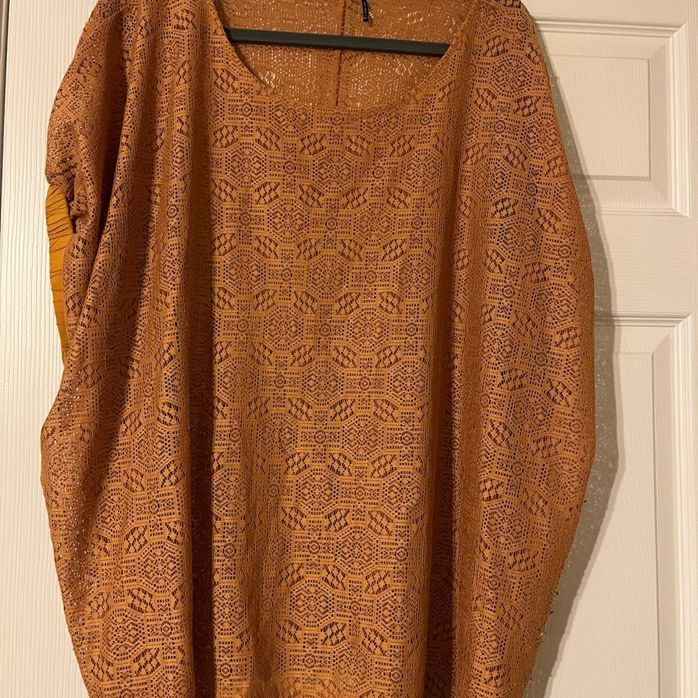 Anthropologie Rust Patterned Blouse